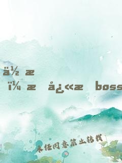 住手，我快成boss了！